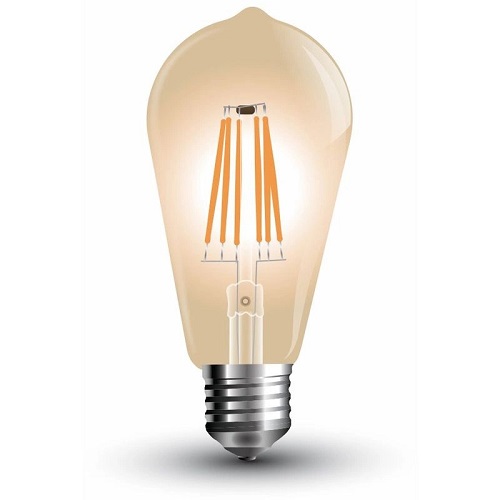 Lampada Goccia LED a Filamento E27 4w Luce AMBRA 2200°k